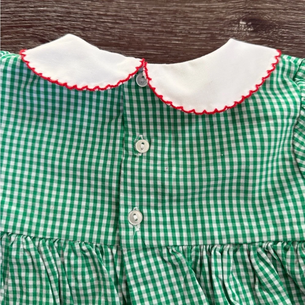 Petit Ami Green and White Baby Dress - Picture 5 of 6